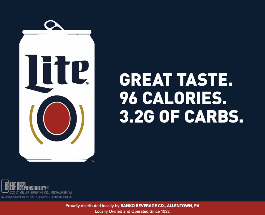 Great Taste. 96 Calories. 3.2g of Carbs.