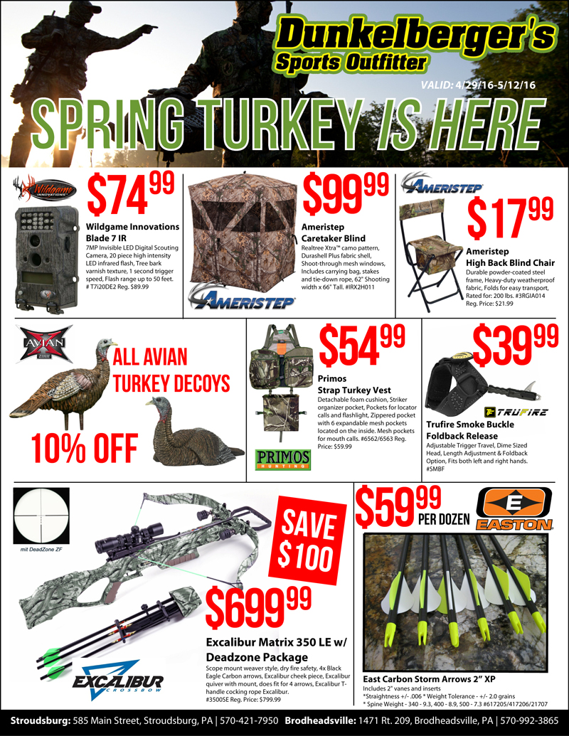 Dunkelberger's Sports Outfitter Spring Turkey is Here