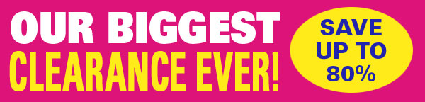 Our Biggest Clearance Ever! Save up to 80%